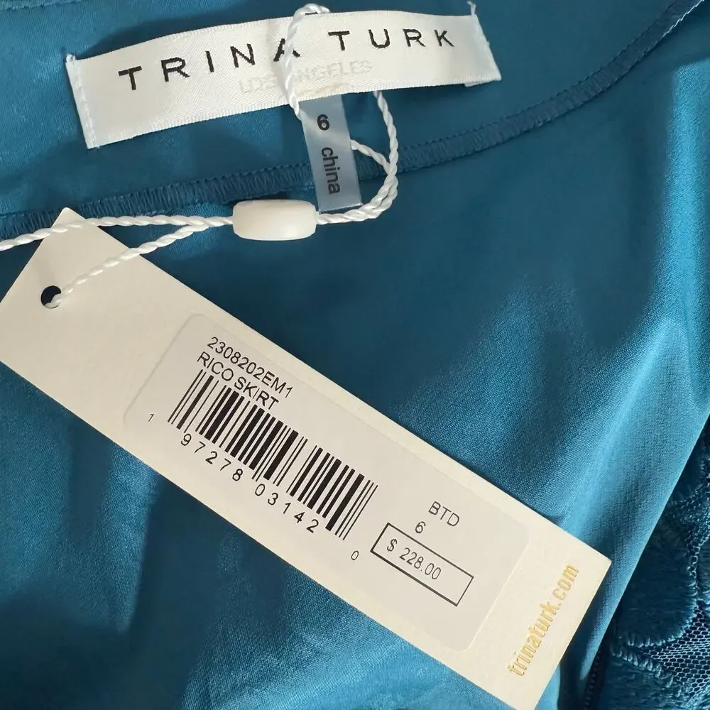 Trina Turk Women's Rico Skirt, Bethesda Blue, US 6